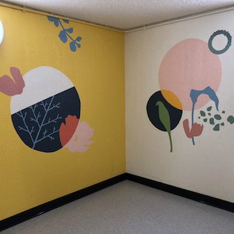 A sneaky peek of the amazing murals created by the very talented <a href="/sam_tickner/">Sam at Firecatcher</a> brightening up the stairs to Radiology.