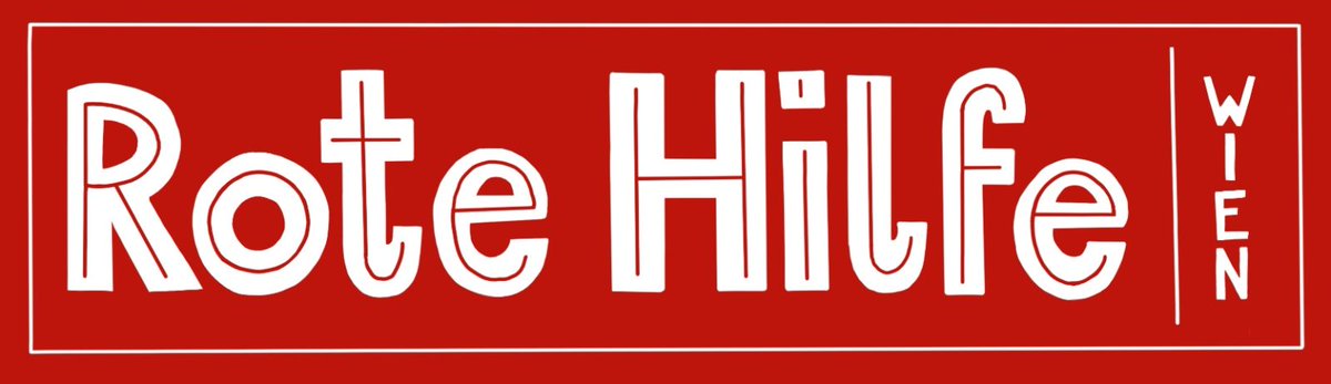 Logo Rote Hilfe Wien - Weiße Schrift auf Rot