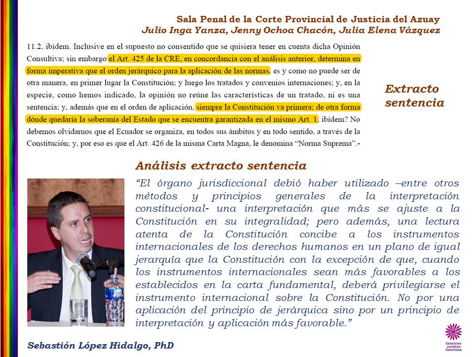 #MatrimonioIgualitarioYa #EsDerechoNoPrivilegio 📖 Análisis de un extracto de la sentencia de la Sala Penal de la Corte Provincial de Justicia del Azuay @CJudicaturaEc @CorteConstEcu @DEFENSORIAEC @DEFENSORIAEC 👨🏻‍🏫 Sebastián López Hidalgo, PhD