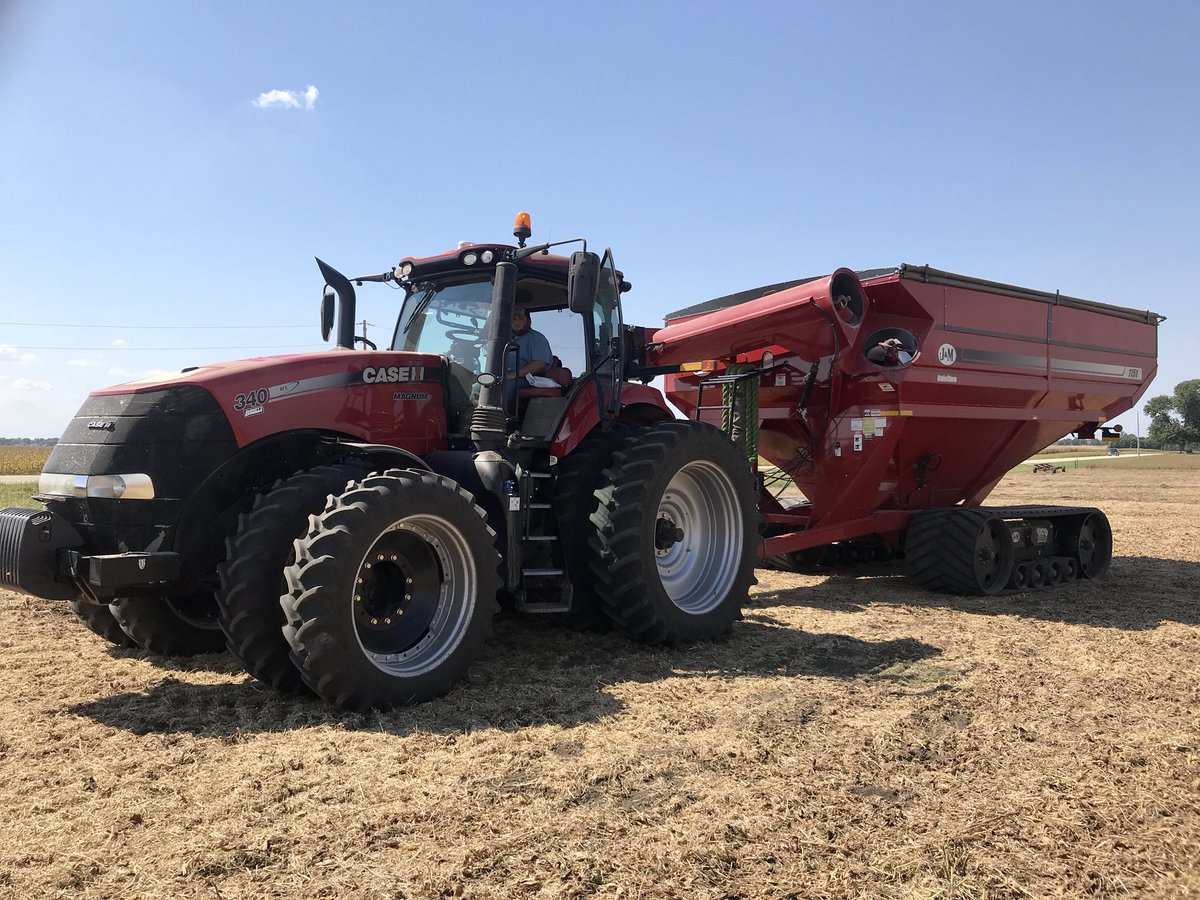 BurroughsFarms's tweet photo. We welcome Cody to the BFL harvest team! 

A taste of red (CNH)with a little soybean is good for everyone! 
#harvest18 #soybean #CNH https://t.co/Pg7iOWSUho