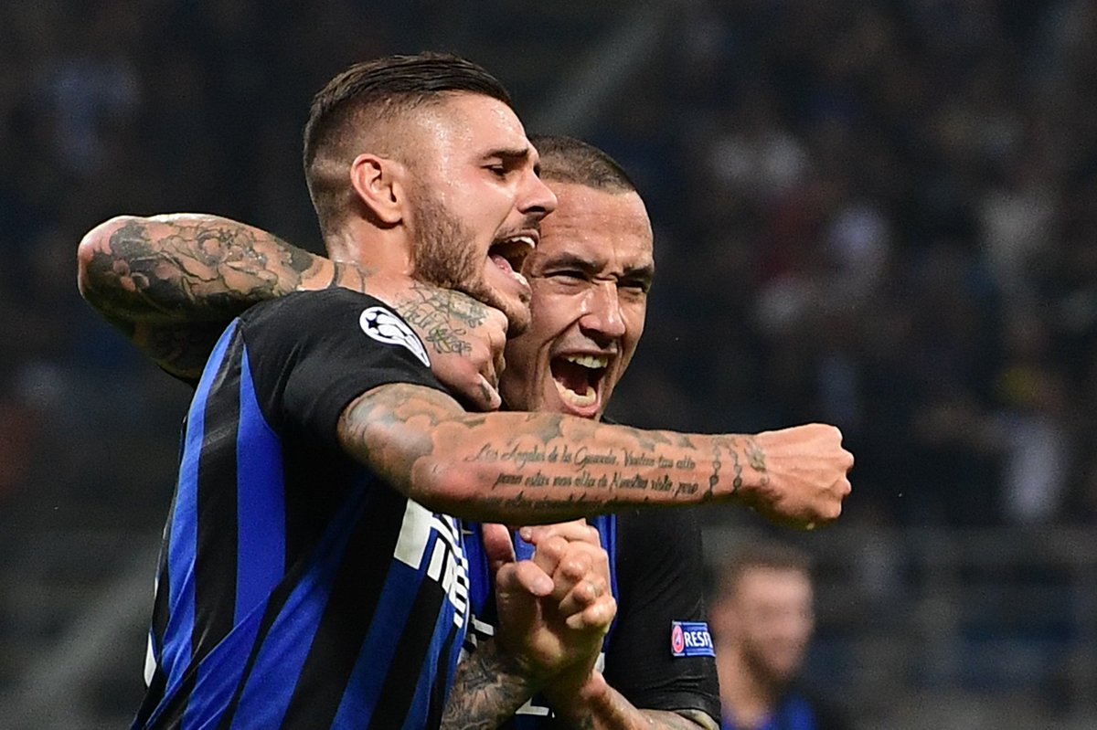 Icardi y Nainggolan, celebrando un tanto (Foto: UCL).