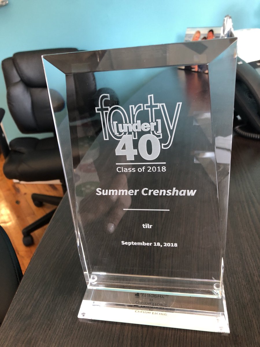 SummerCrenshaw's tweet image. What an event. Thanks @BusinessCourier for an amazing award ceremony. Humbled to be a part of the 2018 Class of #fortyunder40. #techohio #startupcincy #cincystrong #teamtilrhasjokes