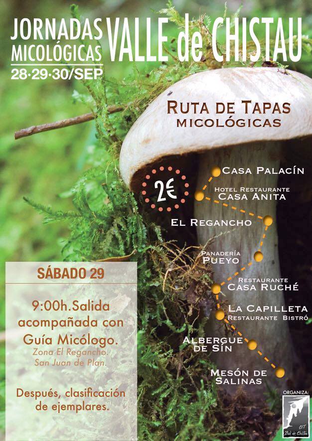 Valle de #Chistau. Disfruta de las jornadas micológicas los 28, 29 y 30 de septiembre 2018 con una salida al campo acompañado por un guía micológico y ruta de #tapas por el Valle. 
Más info: baldechistau.net.
@LaCapilleta