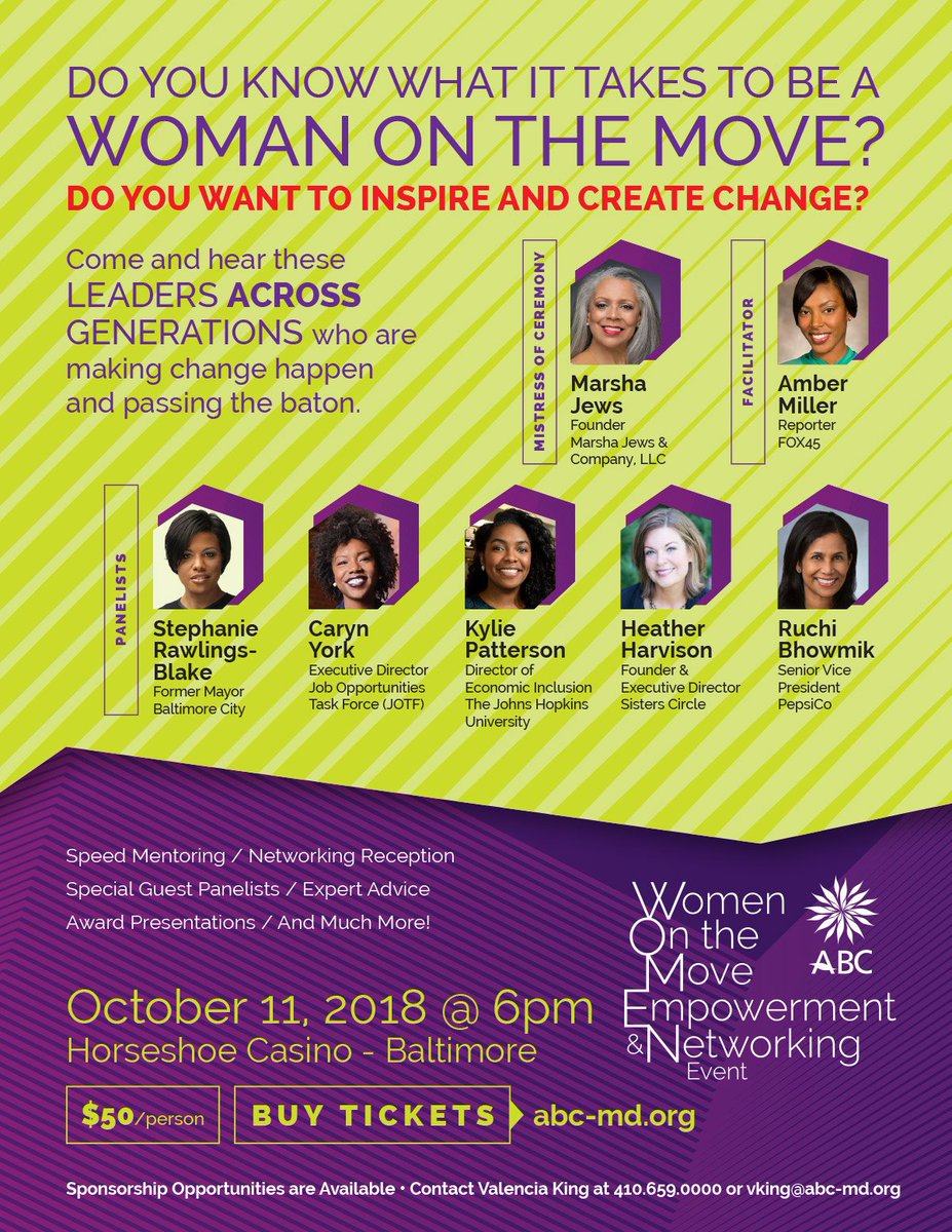 abcharities's tweet photo. “Do you know what it takes to be a “Woman on the Move”? Are you interested in speaking with women who are influential leaders, creating and inspiring change in their professional careers and in the community? https://t.co/ViJIISHxVI