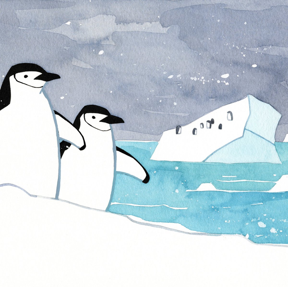 Peek at a new painting. Chinstrap #penguins