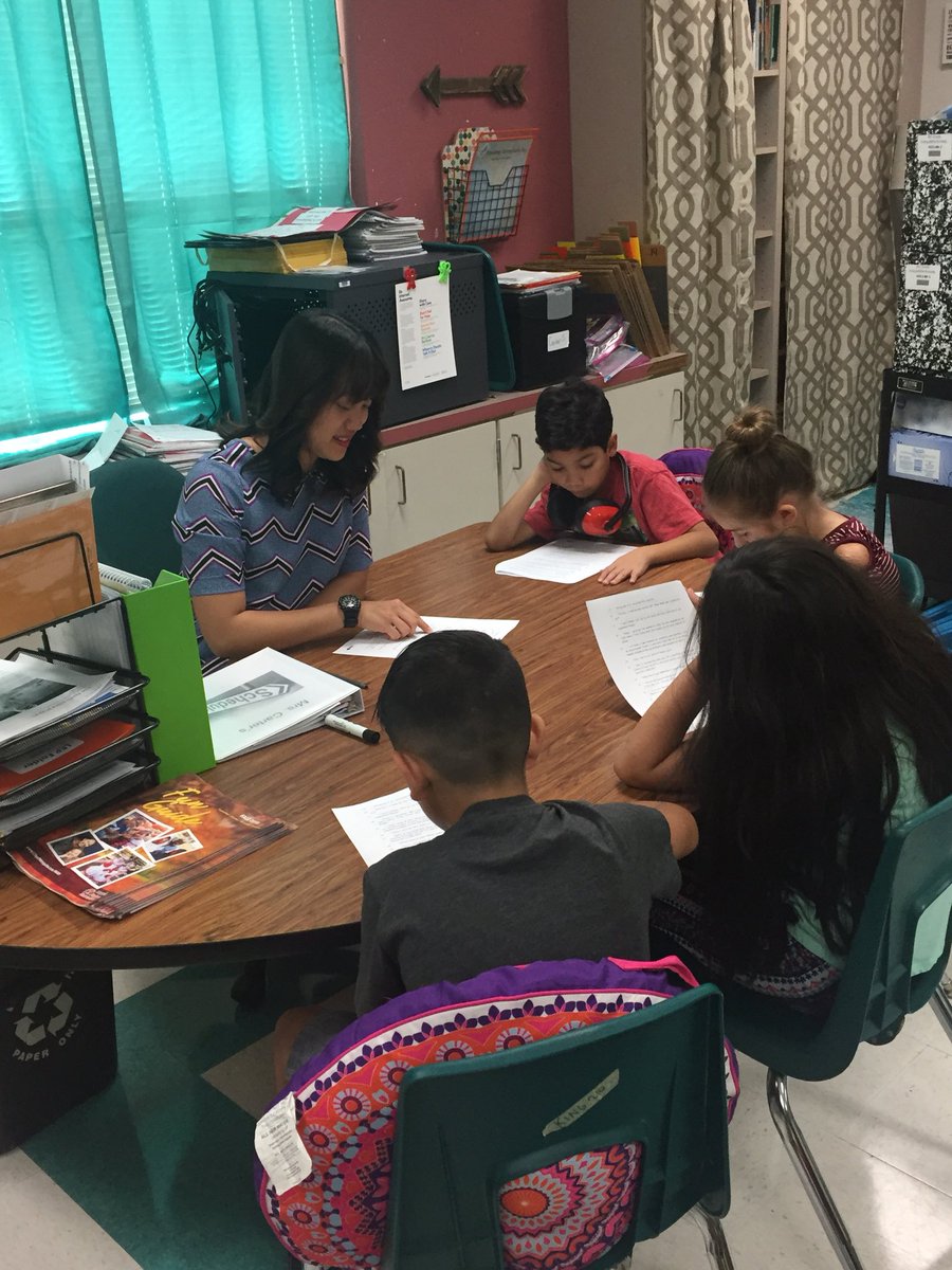 CarterKdcarter's tweet photo. Love that my intern is fearless!  She jumped right in to help a small group in reading today! #smithleopard #proudmommateacher https://t.co/QoTqfg0SXk