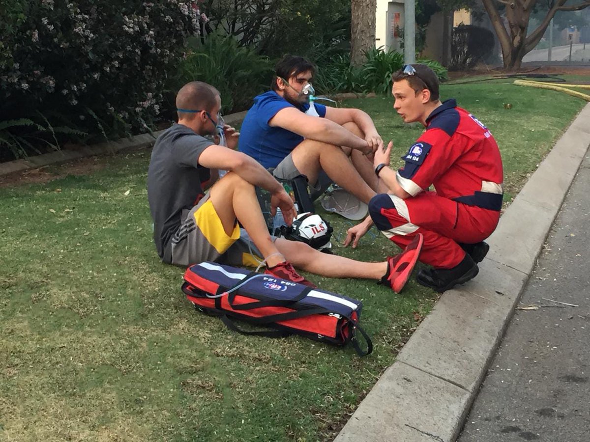 Our Medic Darius assisting 2 patients who suffered smoke inhalation at a house fire in Northwold this afternoon.