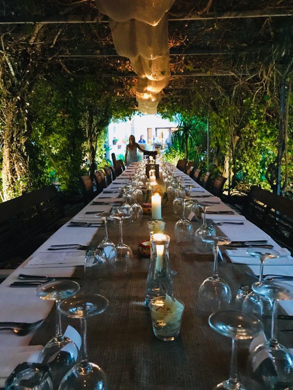 Table set in Mijas for daughter Billie’s 21st bash, perfect setting for our gorgeous daughter