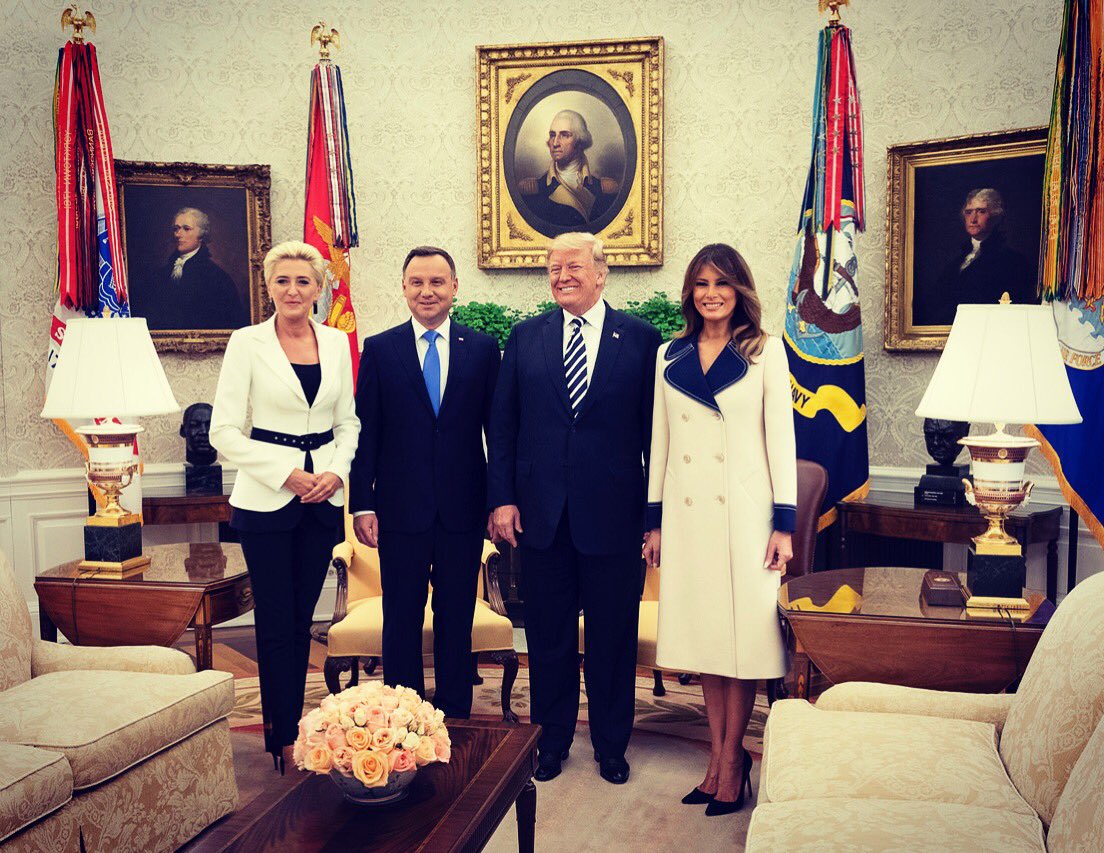 A very productive visit with President Andrzej Duda &amp; First Lady Agata Kornhauser-Duda at the <a href="/WhiteHouse/">The White House</a> this afternoon!