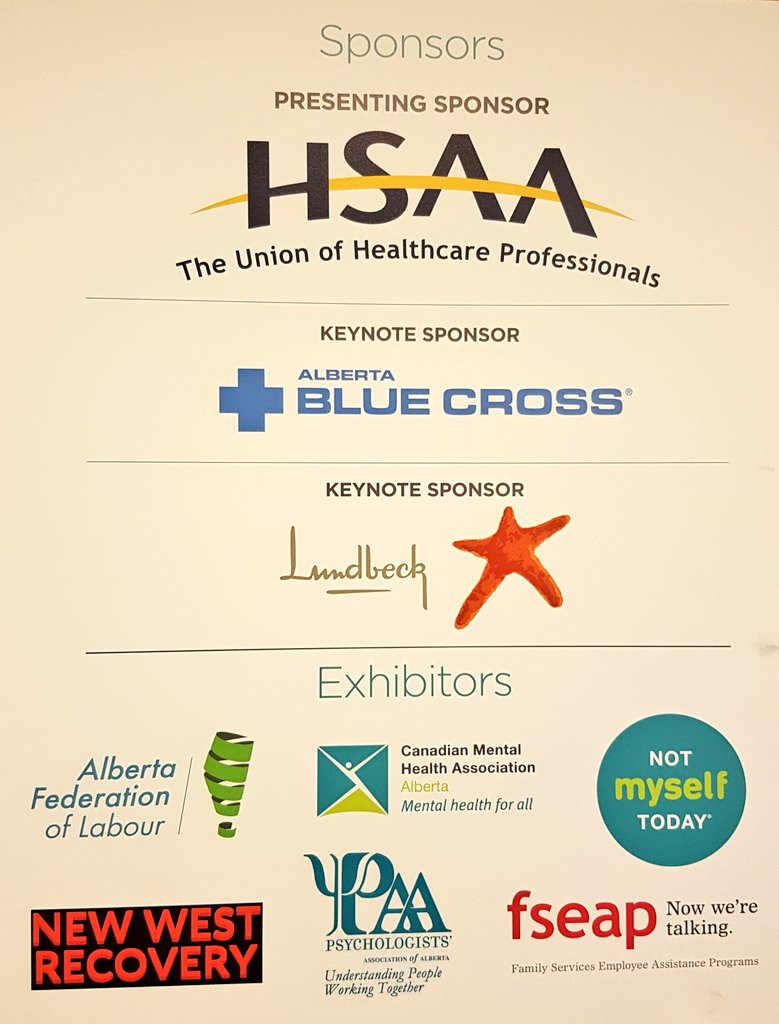 CMHA_AB's tweet photo. As Working #Stronger2018 winds down, we'd like to thank our sponsors and exhibitors for a fantastic event

We are grateful #yeg #yegevents 
@HSAAlberta @ABBlueCross @LundbeckCAN https://t.co/uaCHnJKwtL