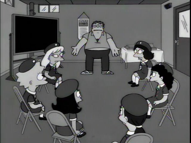 Simpsons_tweets's tweet photo. “My name is Barney, and I’m an alcoholic.”
“Mr. Gumble, this is a Girl Scout meeting.”
“Is it? Or is it that you girls can’t admit you have a problem?” https://t.co/kbw4DMUYhY