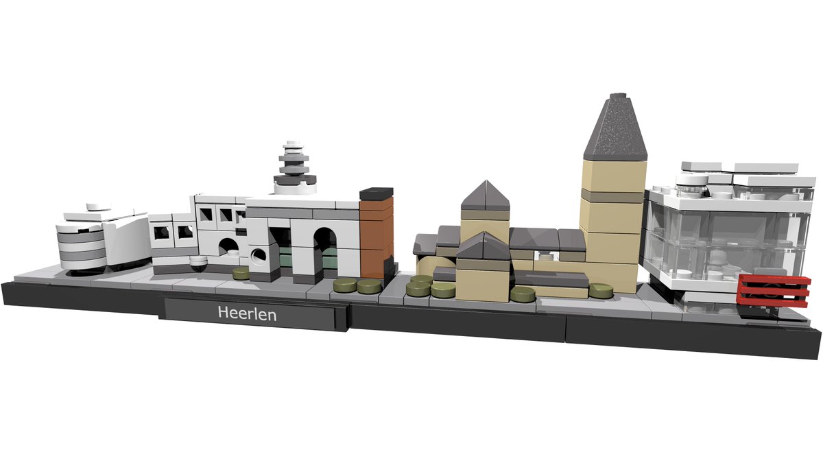 BOC Skyline: Gisteren heb ik nog eens aan de LEGO Architecture Skyline van Heerlen gewerkt. De Skyline bevat 4 kenmerkende gebouwen: Schunck Glaspaleis, Pancratius kerk, Maankwartier en de Royal bioscoop. De digitale download is beschikbaar op: bricksworld.eu/nl/15-boc-skyl….