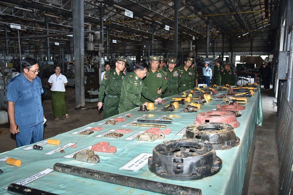 Senior General Min Aung Hlaing, Commander in Chief of Defence Service inspects Defence Services Heavy Industry (Yangon).