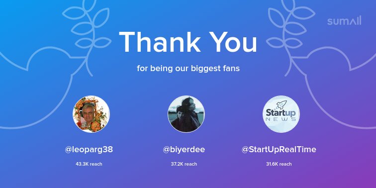 STStoken's tweet image. Our biggest fans this week: @leoparg38, @biyerdee, @StartUpRealTime. Thank you! via sumall.com/thankyou?utm_s…