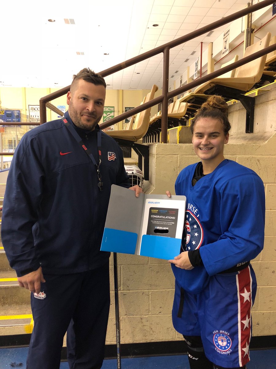 AthleteNext's tweet photo. Thanks @NJColonialsHoc1 for having us out to test! Congrats to Alyssa W. -top U-16 finisher. Thanks to @BauerHockey for the stick certs! https://t.co/ZuV5KIvsoA