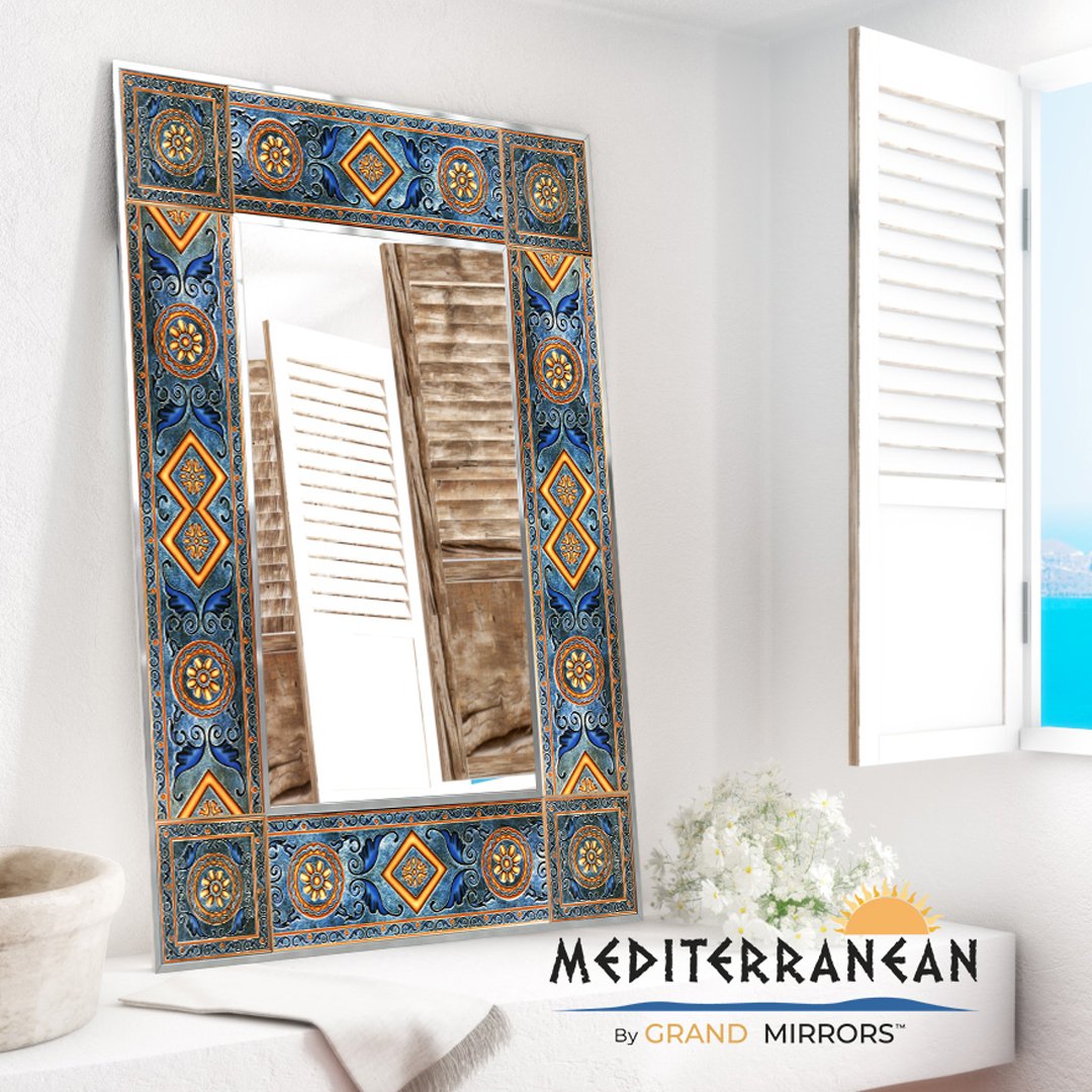 GrandMirrors's tweet image. Introducing Mediterranean Mirrors by Grand Mirrors. Inspired by the beautiful Mediterranean and it's relaxing lifestyle, this lighted mirror collection offers ceramic patterns in different colors, patterns and designs. #mediterranean #decorativepatterns bit.ly/2ORrwy6