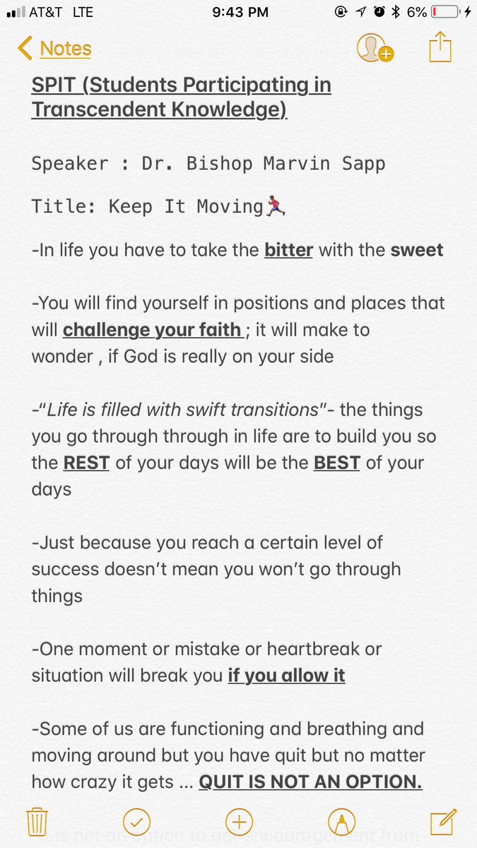 Piinkmelanin's tweet photo. If you didn’t get to experience Dr.Marvin Sapp , YOU MISSED OUT!! He truly had a word for everyone. #SPITKnowledge  , Thank you so much for today !! It was well needed. Here are the notes from it all ❤️ #SPITPV https://t.co/Y6JDN6jZJF