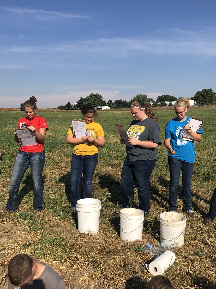 ColdwaterFFA's tweet photo. Friday was a great day for the Mercer County Soils Contest! Top judgers included Lauren Vagedes, Alicia Knapke, Derek Siefring &amp; Nathan Schmitmeyer. Thank you to Roger Albers for hosting the contest site and to Mercer Soil &amp; Water Conservation District for putting on the contest! https://t.co/hRiBe6nTiH
