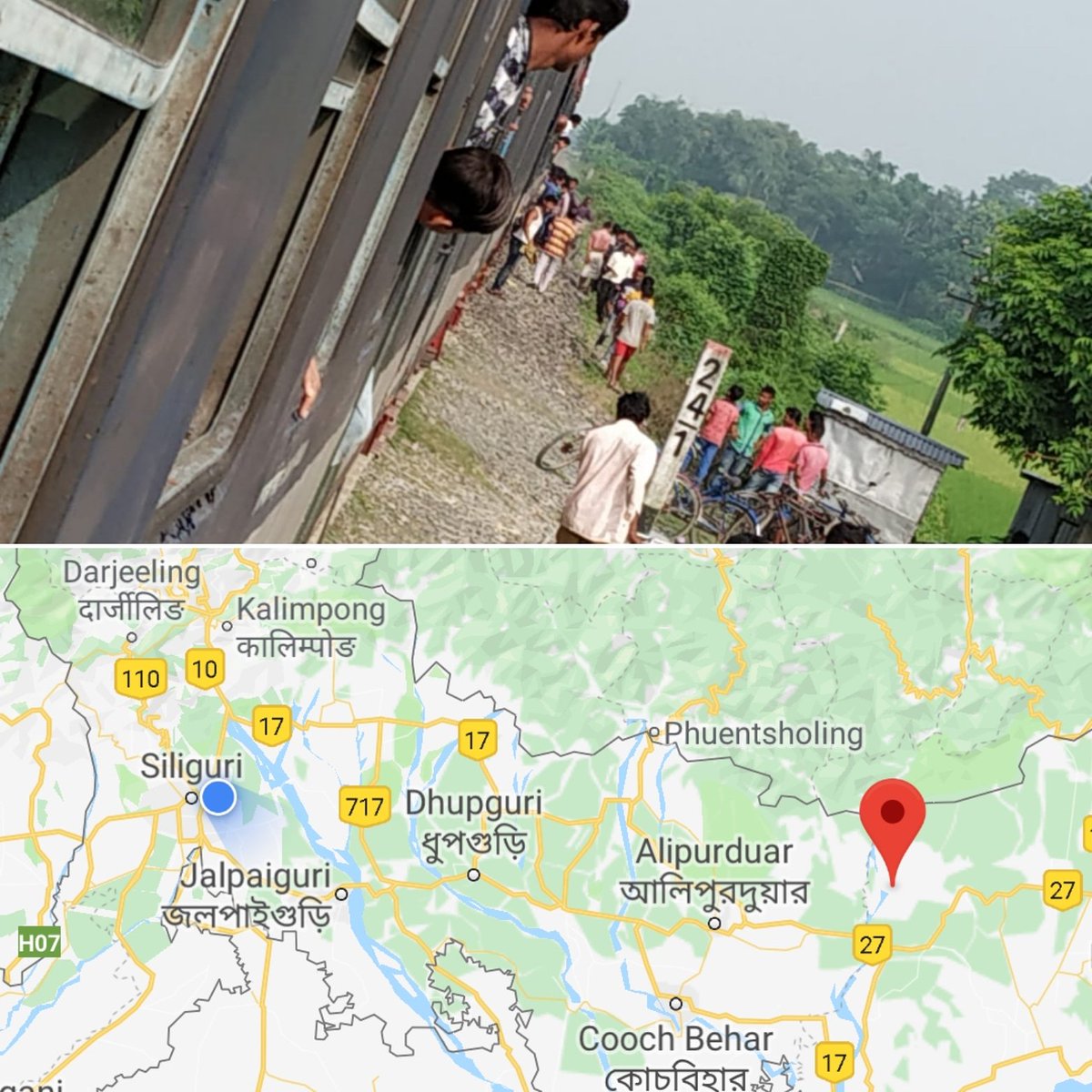 ILoveSiliguri's tweet photo. #BandhUpdate: 75722/Haldibari - Siliguri DEMU stopped at Kashiabari, Bengal Assam border..
UPDATE: Train has departed for NJP now after being stopped for 45 mins.. https://t.co/Bh1rukMVx7