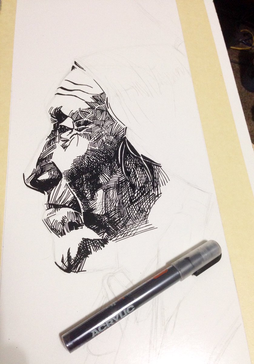 Work in progress. Another Native American portrait. 
#nativeamerican #portrait #ink @nativeameric_dp