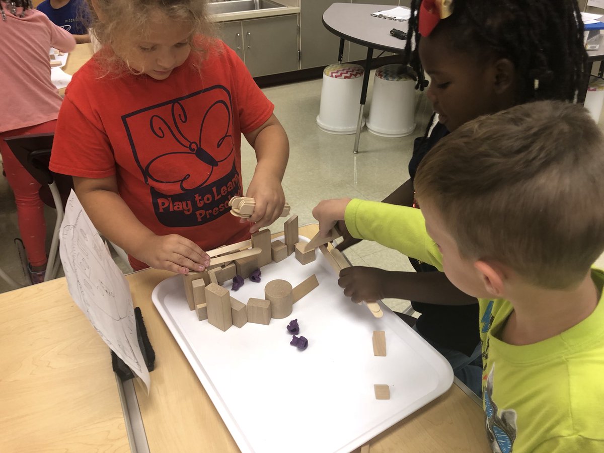RQSLittleBlue's tweet photo. Kindergarten Ss exploring the engineering &amp; design process were presented w/a problem of a bear escaping out of an enclosure. The Ss drew and built a model, looked for problems &amp; reworked their model. Ss collaborated w/peers &amp; presented their projects #LBMustangs https://t.co/uGJZANf9YC