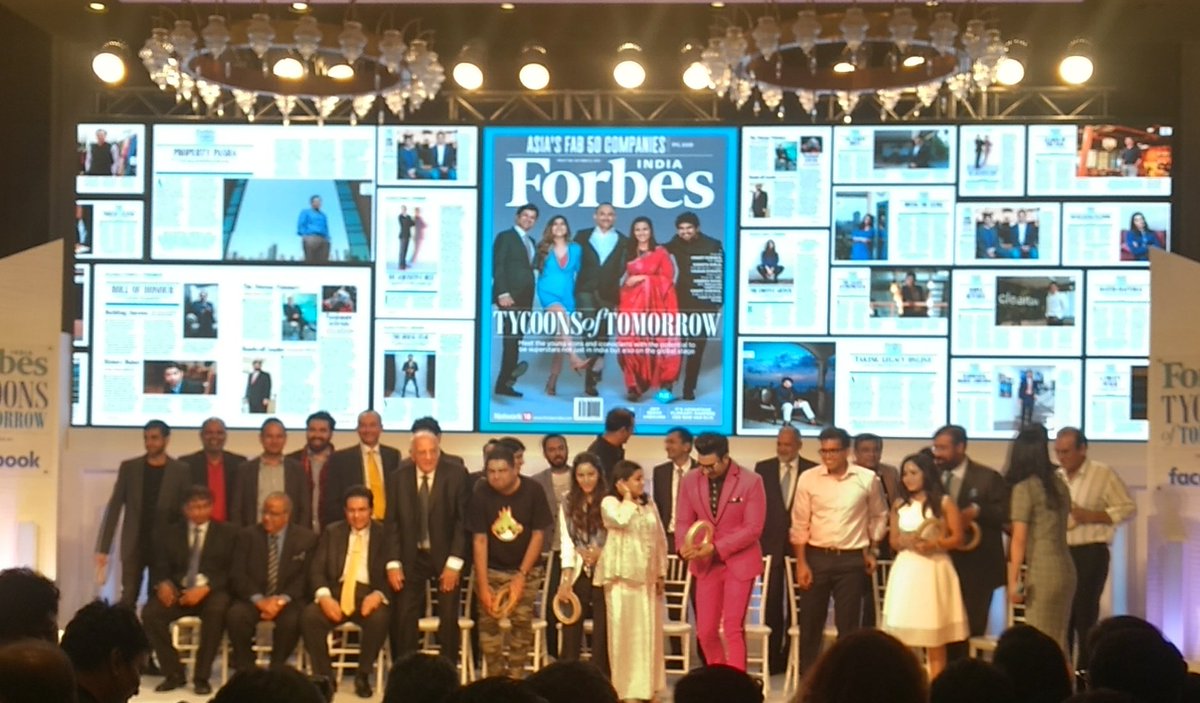 sameerdalvi's tweet photo. All of India's #TycoonsOfTomorrow on one stage. This can't get bigger or better than this. Great initiative @forbes_india https://t.co/YgdCQWLUbD