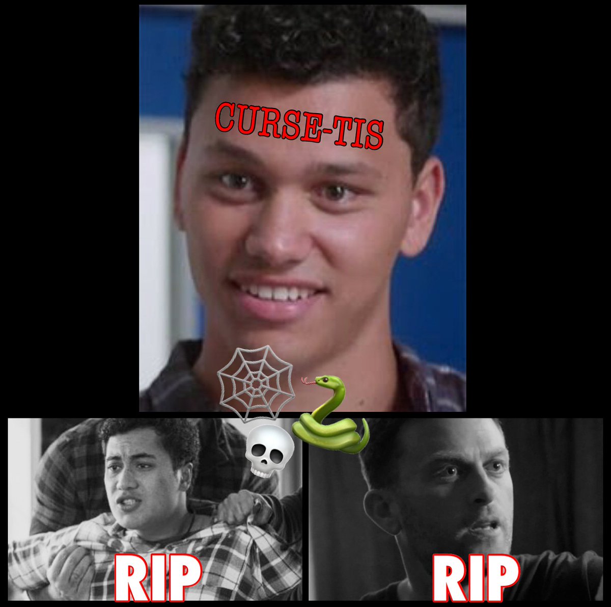 DylanReinhartGP's tweet photo. ...I give you the new #ShortlandStreet CurseOfCurtus #AllHisWitnessesDie #ThatsAHardCop #BadCop #RIPkawe #RIPclint https://t.co/6k4BCRATJD