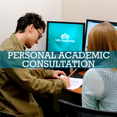UNCC_UCOL's tweet photo. How are you doing academically? If you’re worried, come for a personal academic consultation! Check us out in Colvard 2200, we’re always happy to help! ⛏ #UNCC #UCOL https://t.co/mhZBQV18Vl
