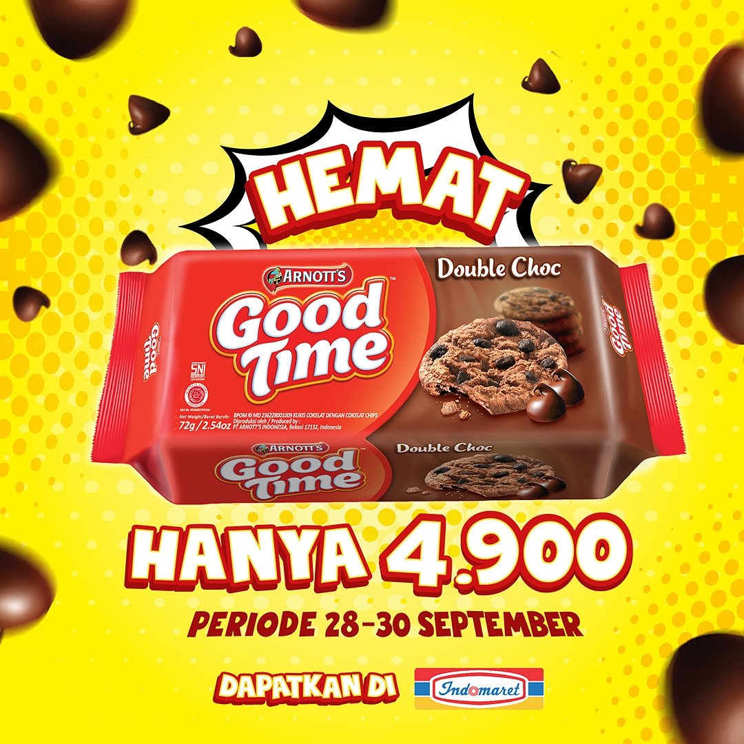 Murah bangett!! Yuk diisi lagi stock biskuit favorit keluarga Bunda di rumah dengan harga HANYA Rp 4.900! Jangan sampai kehabisan, Bun, hanya berlaku 3 hari lho.. Pilihan tepat, harga HEMAT, Good Time jawabannya! #MakinNikmatMakinHemat