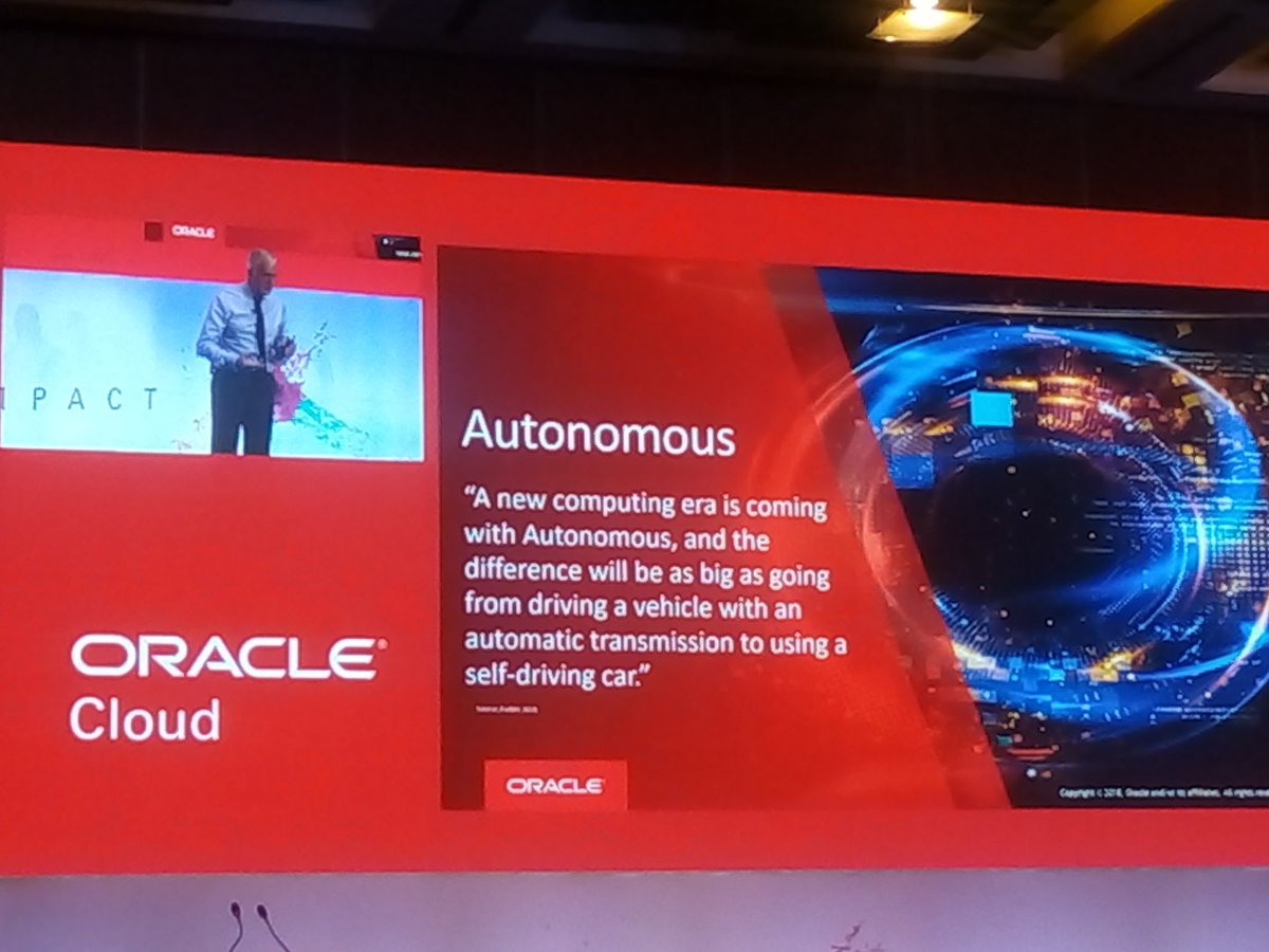 vandanashenoy's tweet image. The future is here #OracleImpact #LetsGetSaaSy . Autonomous Computing is here.