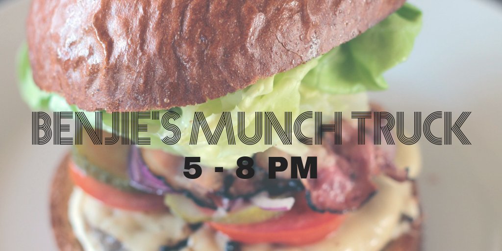 PureViewTPC's tweet image. Benjie’s Munch Truck will be here from 5 - 8 pm! Skip cooking and dishes and get food from the food truck instead! 🍔