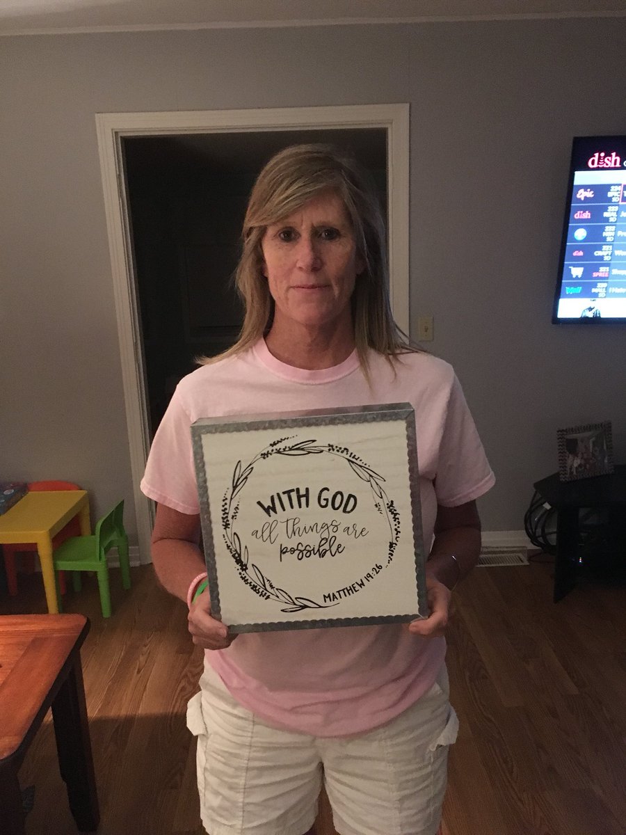 Big shout out to the Mustang volleyball girls.  Your the best.  Thank you for the plaque.  Your right with GOD all things are possible. Keep your heads up.  I’m going to fight so  all of you keep on fighting.  It’s a battle every night no matter who you play.  Love you all.