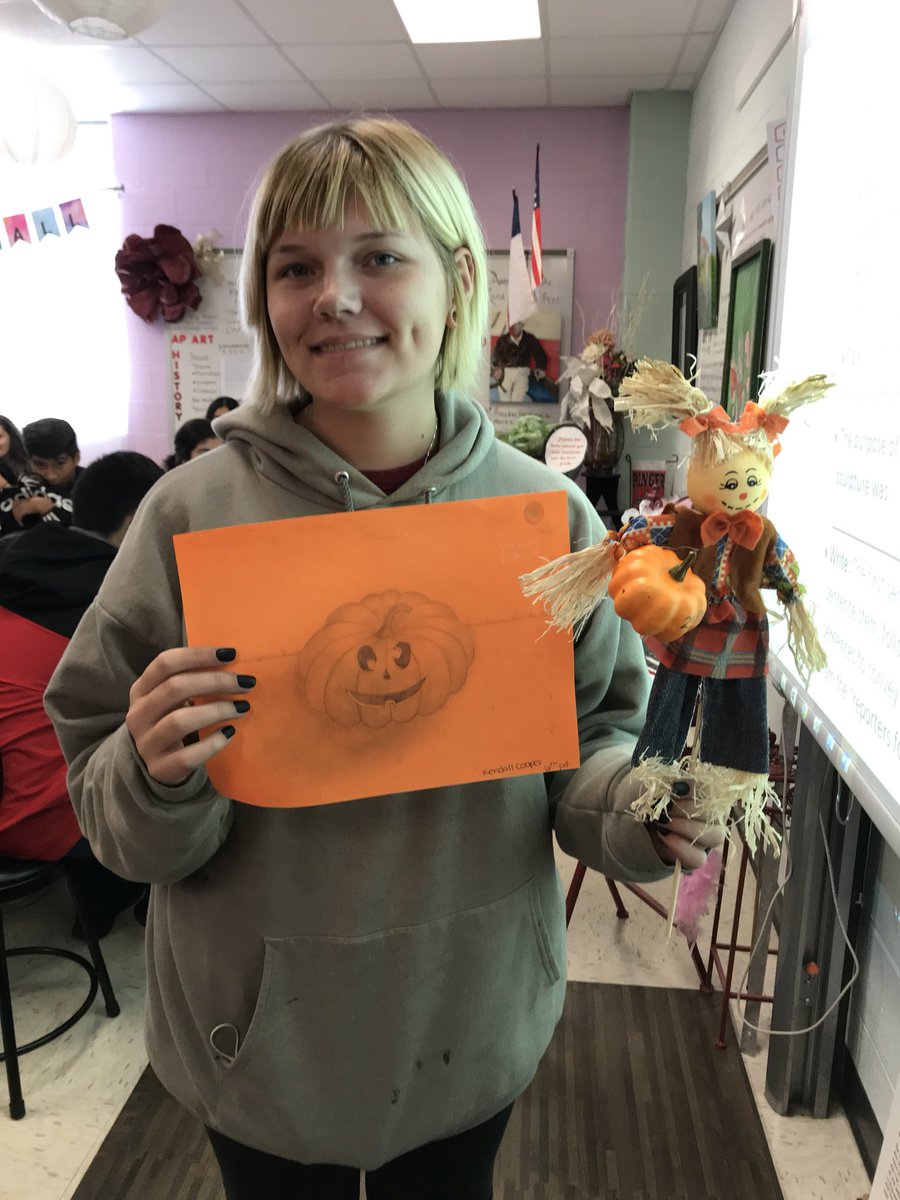 MCV_Watson's tweet photo. @Terry_Rangers #BetheOneLCISD Our Terry Ranger Artists have the “Be the One” mindset.  Congratulations to our 1st, 2nd, 3rd and Most Surreal place winners for their Jack-O-Lantern drawings. https://t.co/s9mM3JJJVS