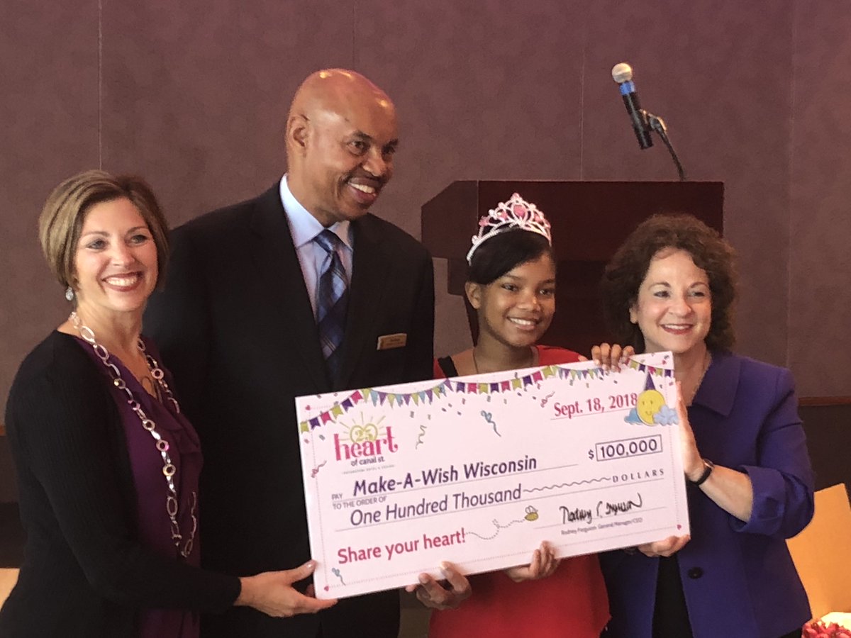 Potawatomi PR (@paysbigpr) on Twitter photo So happy to bring joy to 25 children and their families through a $100K donation to <a href="/MakeAWishWI/">Make-A-Wish Wisconsin</a>. The donation was made today in celebration of our 25th Heart of Canal Street campaign. @paysbig So happy to bring joy to 25 children and their families through a $100K donation to <a href="/MakeAWishWI/">Make-A-Wish Wisconsin</a>. The donation was made today in celebration of our 25th Heart of Canal Street campaign. @paysbig