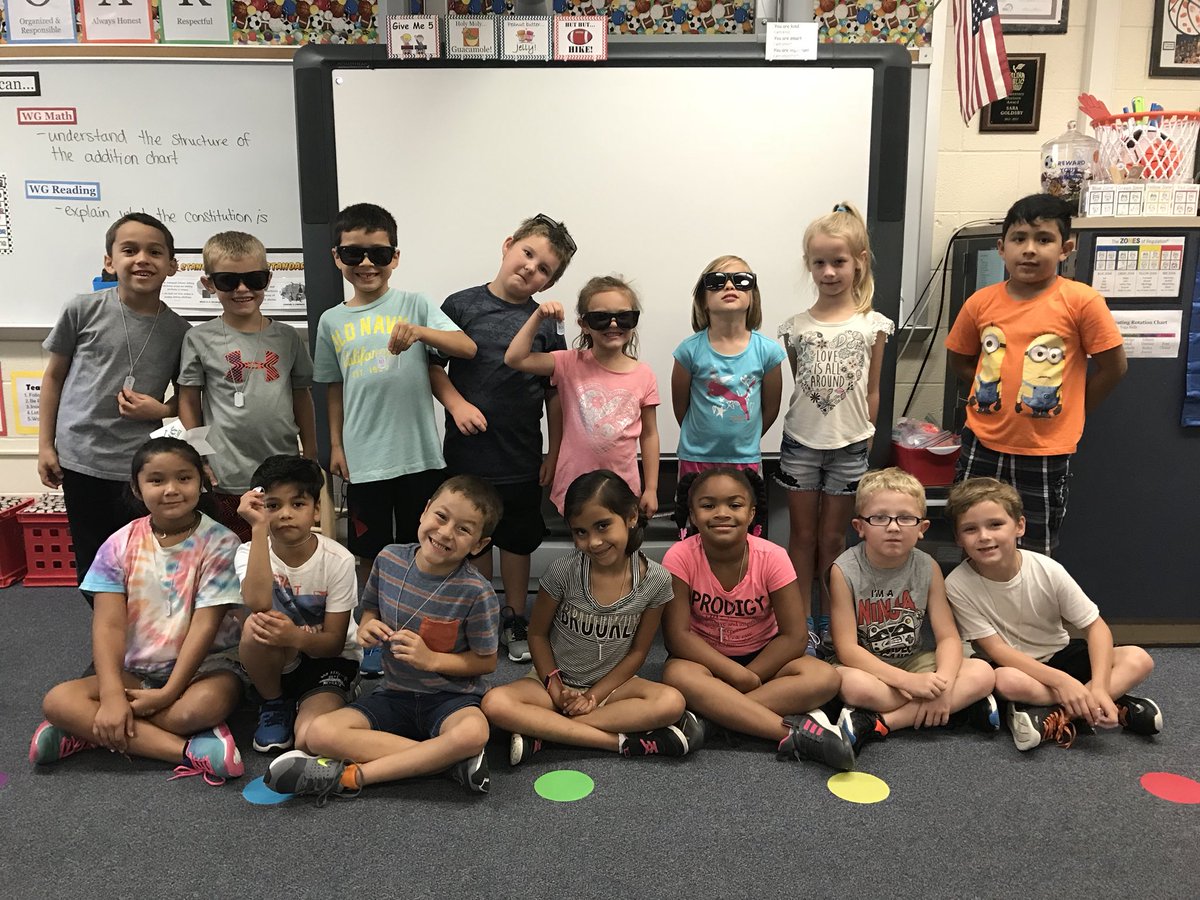 GoldsbyTeam's tweet photo. Our class is crushin’ the school marathon!!! Every student has their 5 mile tag, several have sunglasses and their 10 mile tag, and 2 that have already earned their 15 miles prizes!!Keep it up! #firstgraderocks #SunsetMarathon #Why305 https://t.co/qrrqk2eFza