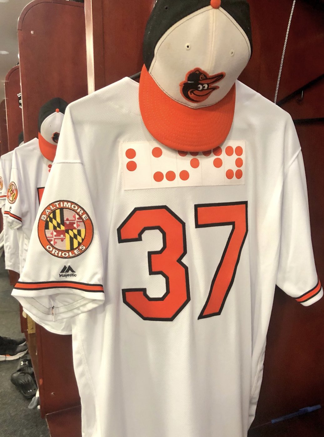 Darren Rovell on X: The @Orioles are hosting National Federation Of The  Blind Night tonight. These are the outstanding Braille jerseys   / X
