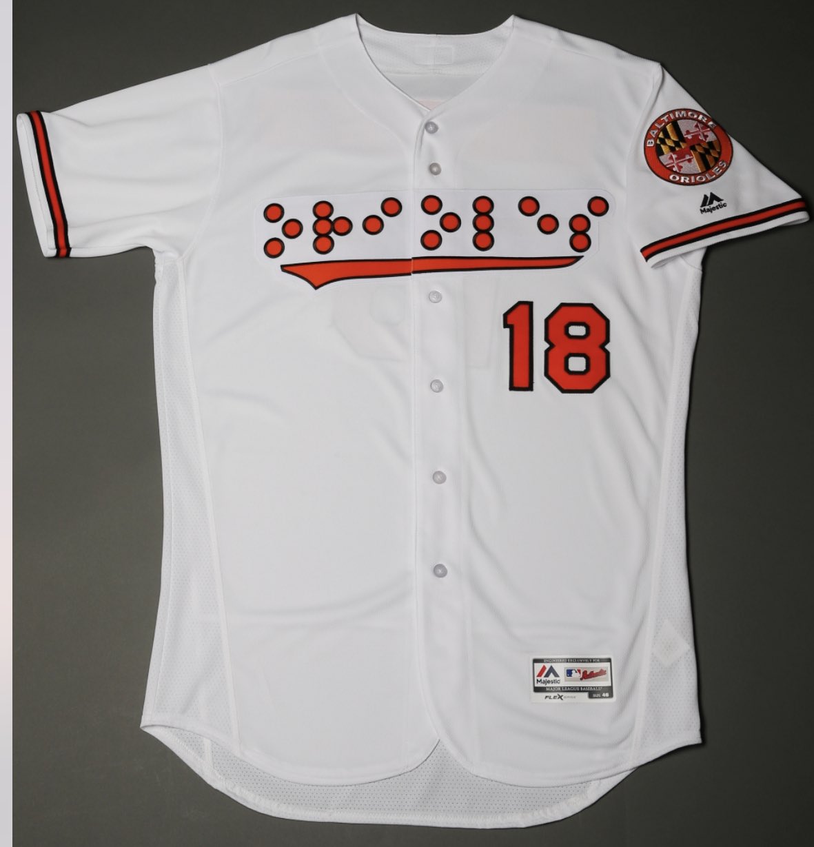 Darren Rovell on X The Orioles are hosting National Federation Of The Blind Night tonight. These are the outstanding Braille jerseys https t 4oeG2IENcb X