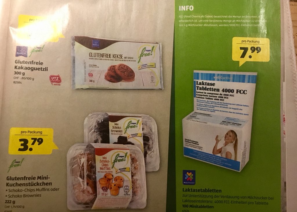 #Aldi macht <a href="/migros/">Migros</a> und <a href="/coop_ch/">coop_ch</a> nun auch mit Produkten bei #Laktoseintoleranz und #Zöliakie (Sprue) Konkurrenz. #Gesundheit #Health #Gluten