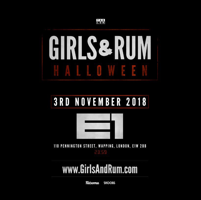 GirlsAndRum's tweet photo. ▪️#GirlsAndRum - Halloween
🎃 London’s BIGGEST Halloween Event
▪️ Sat 3rd November
📍E1 London
🎟 https://t.co/76lAEsoOeL https://t.co/c7f4nxJB2R