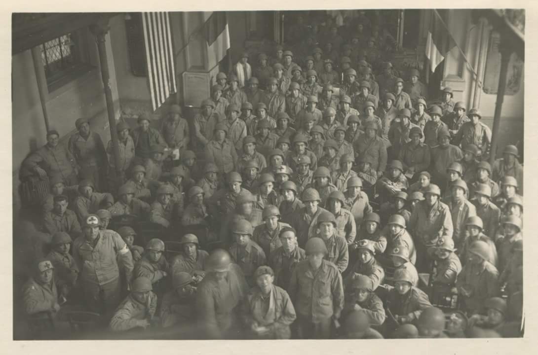Mark S. Zaid (@MarkSZaidEsq) on Twitter photo 2018-10-21 14:25:01 My grandfather Rabbi Chaplain #DavidMaxEichhorn leading #YomKippur services in Lunéville, France in Oct 1944. He read from 150 yr old desecrated torah that townsfolk saved from #Nazis. About 25% of 300 or so servicemembers attending died in battle next morning. My grandfather Rabbi Chaplain #DavidMaxEichhorn leading #YomKippur services in Lunéville, France in Oct 1944. He read from 150 yr old desecrated torah that townsfolk saved from #Nazis. About 25% of 300 or so servicemembers attending died in battle next morning.