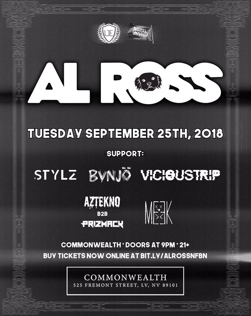 ViciousTrip's tweet photo. 1 week till we play some wubs at @commonwealthlv with some local homies and the riddim don @djalross 🤘🔥 https://t.co/bnlvPbxXYd