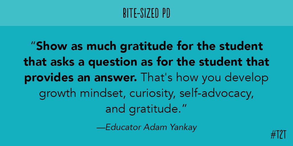 teacher2teacher's tweet photo. Encourage growth by celebrating each time your Ss speak up – whether it's with a question or an answer! #BiteSizedPD, via educator @ItsAMrY https://t.co/vtPiLnKWxX