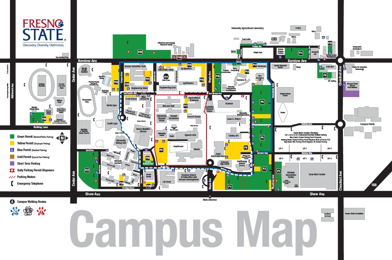 Fresno State Campus Map Fresno State Health Center On Twitter: "#Dyk Fresno State Has Marked Trails  On Campus To Help You Fit In Fitness Between Classes? Join Us For An  Official Ribbon Cutting Of The Bulldog