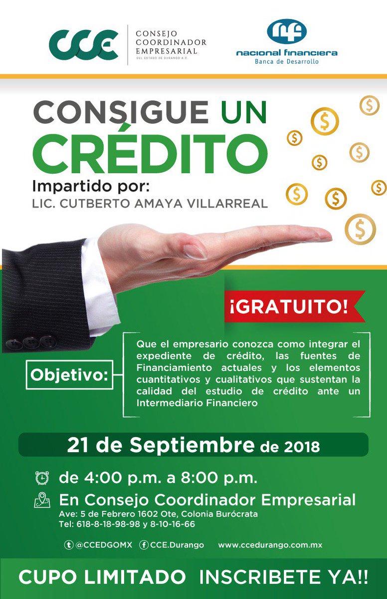 CCEDGOMX's tweet photo. ¡No pierdas esta gran oportunidad y asiste a los cursos que @NafinOficial  y el @CCEDGOMX  traen para tí!

Llama a los teléfonos 8189898 y 8101666 para apartar tu lugar.

@CmicDurango @DICOPI_DGO @ARHCES  @MiltonEloir @SdecoDgo  @AIMPEDGO @marthacasass  @CHAVACHAVEZM @INADEM_SE https://t.co/iLJS6wNoql