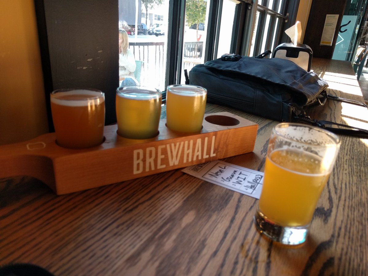 maxpower16's tweet photo. In town for some courses &amp; an early afternoon meant heading to the study hall for the rest of the day. By that I mean none of it and I went to @tapandbarrel's Brewhall for a sunny afternoon flight on the #bccraftbeerquest! @carloncouncil @TheGrowlerBC @tforshner @DaveJaycock 151 https://t.co/rcQBNJPKHr