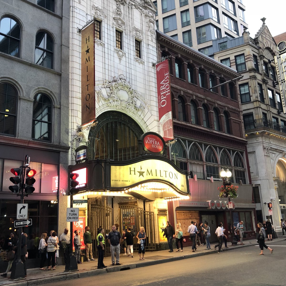 robinhession1's tweet photo. So...in all my years here, never realized the Boston Opera House sits at Washington and Lafayette 
Kismet! @Lin_Manuel https://t.co/xIh78TFKRJ