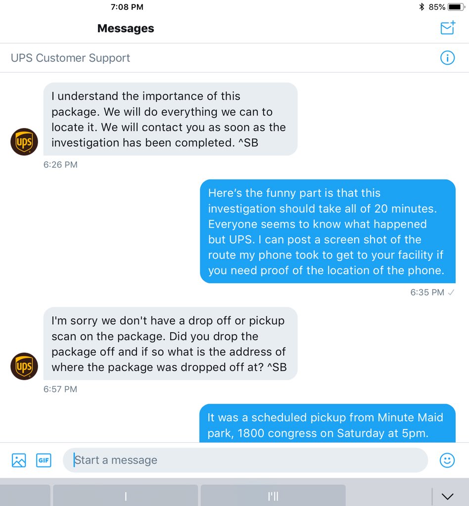 Bobby__Reed's tweet photo. @UPSHelp Again, all things I’ve explained 100 times. Things that will lead to a brick wall of excuses. https://t.co/tItgHkXW8M