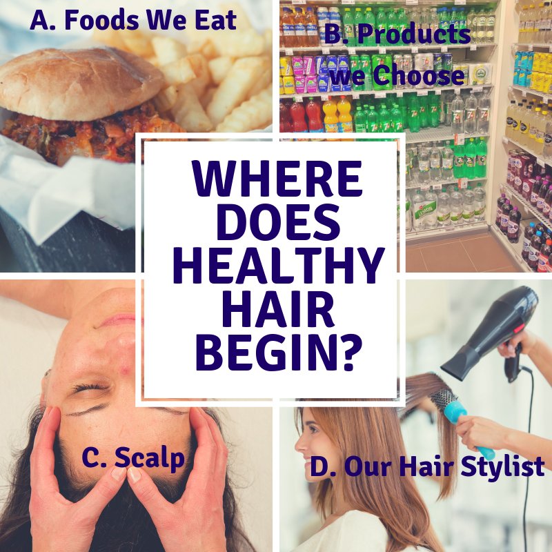 MyrnaBuckles's tweet photo. Where do you believe hair health begins?
A. Foods we eat
B. Products we choose
C. Our Scalp
D. Our Hair Stylist https://t.co/EdvW8wu7rG