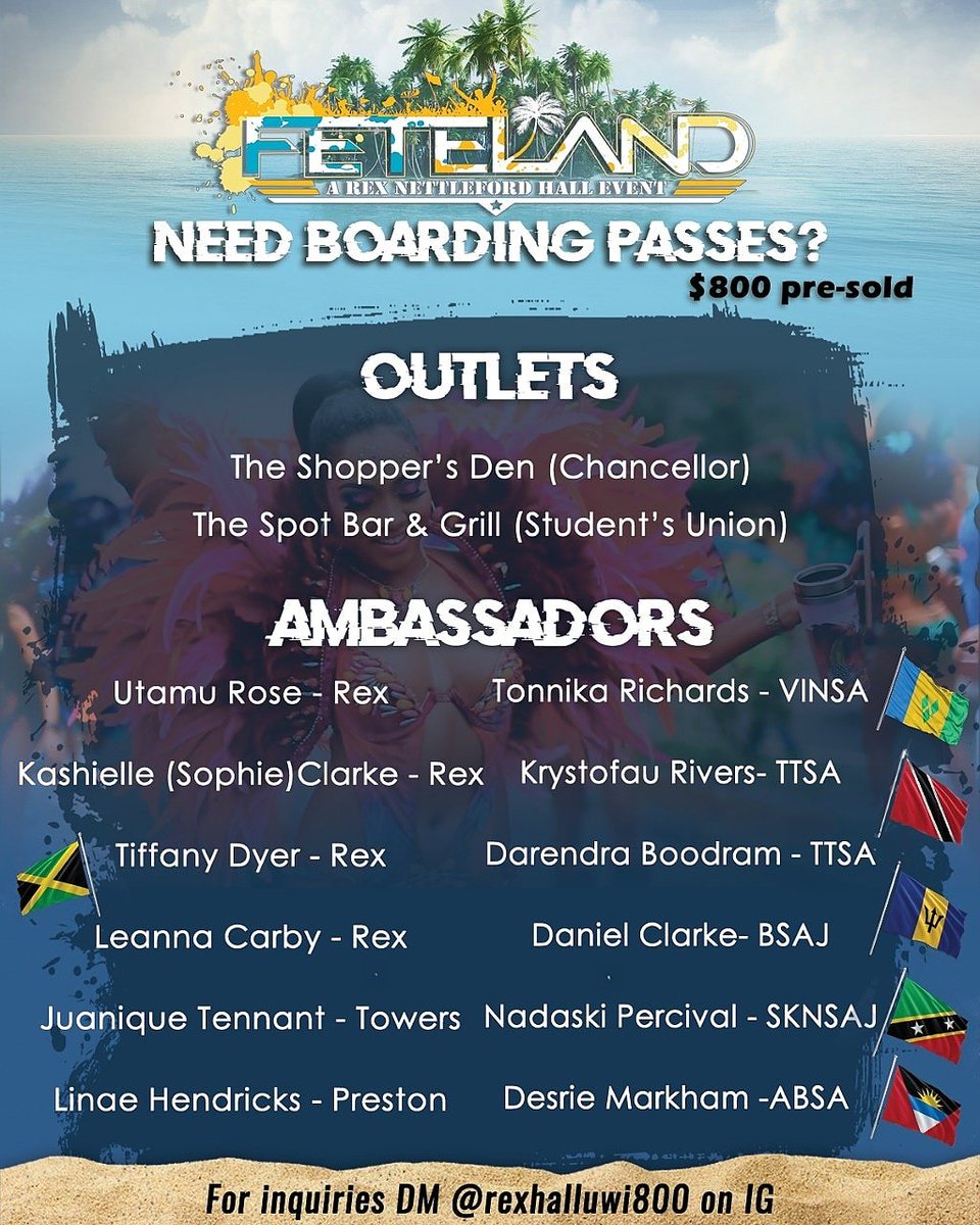 RexHallUWI's tweet image. Need boarding passes??? Look no further than right here!!!!
Just $800