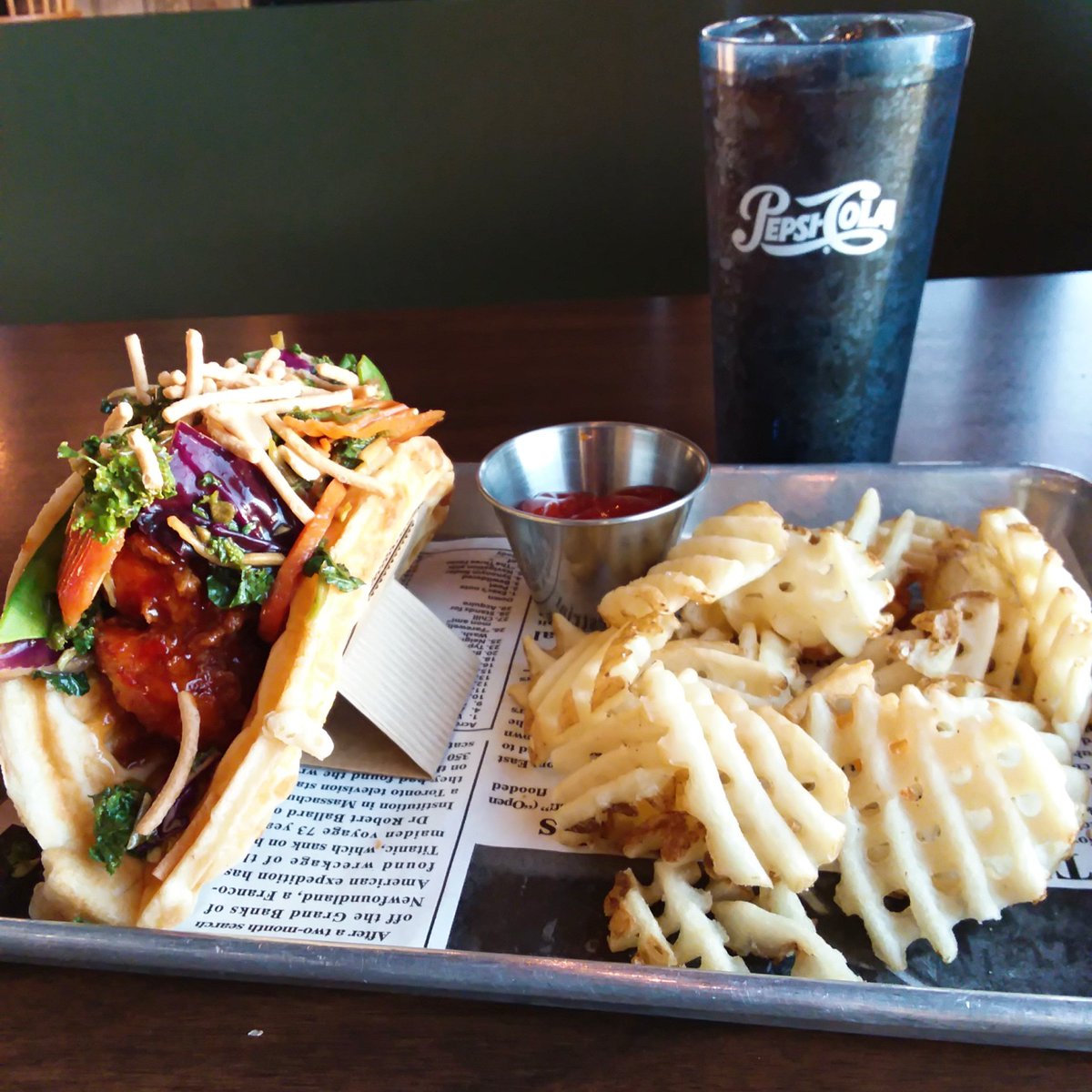 #WaffleWednesday Special: Thai Cities, waffle fries, and drink $9! $2 Domestics all day, open 10am-9pm.